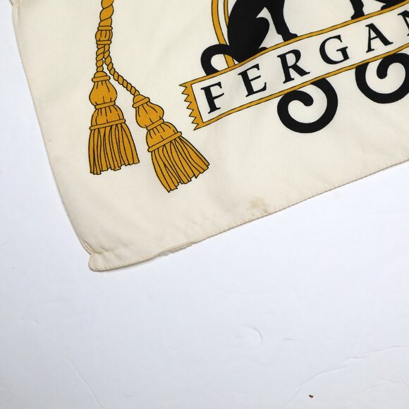 Vintage FERGANI Emanuel Geraldo Long Cat Poly Scarf Cream Black Gold Italy - Picture 8 of 12